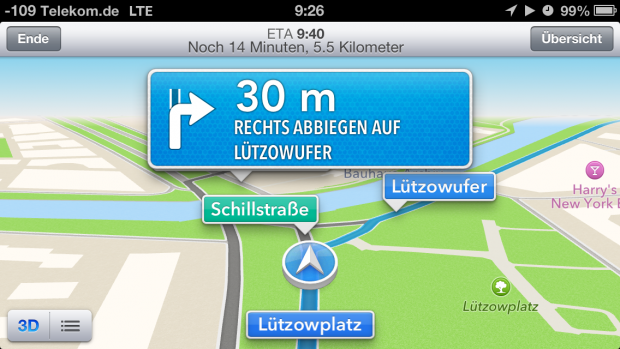 Navigation auf dem iPhone 5