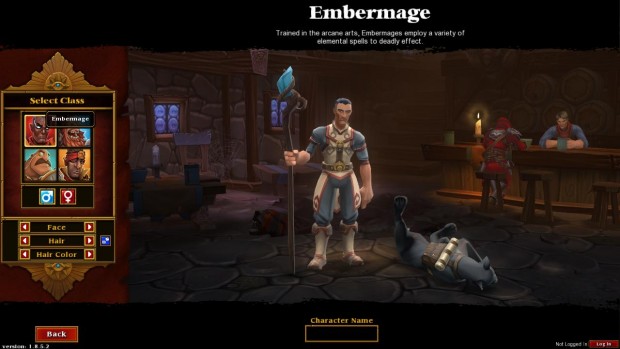 Vor Spielstart wählen wir eine von vier Klassen.