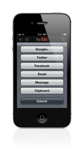 Inhalte teilen in Googles Youtube-App