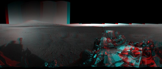 Die Nasa hat einige von Curiositys Bildern zu einem 3D-Bild montiert. (Foto: Nasa/JPL-Caltech)