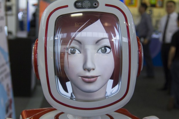Das Gesicht des Roboters besteht aus einem Bildschirm. (Foto: Werner Pluta/Golem.de)