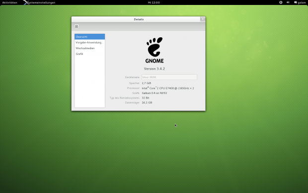 Opensuse 12.2 verwendet Gnome 3.4...