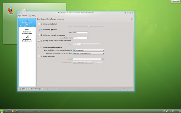 Neu ist auch die Energieverwaltung.