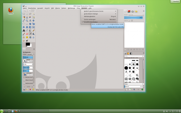 ...und mit Ein-Fenster-Modus...