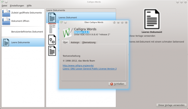 ...und Calligra 2.4