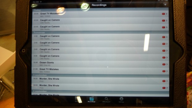 Mit DVBLogics iOS-App können die Aufzeichnung verwaltet werden (Bild: ck)