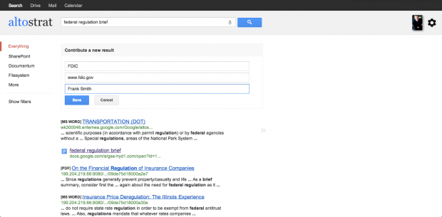 Google Search Appliance 7.0 mit benutzergeneriertem Suchergebnis (Bild: Google)