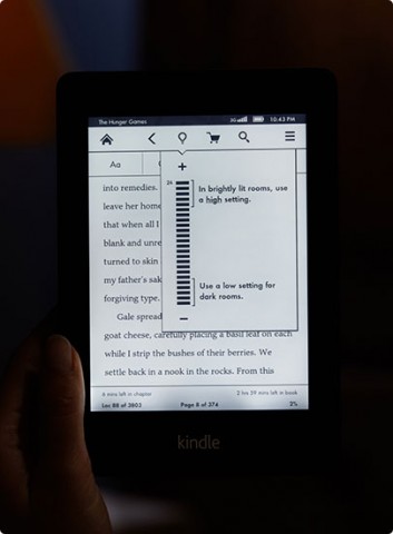 Kindle Paperwhite - Ausleuchtungsprobleme am unteren Rand (Bild: Amazon)