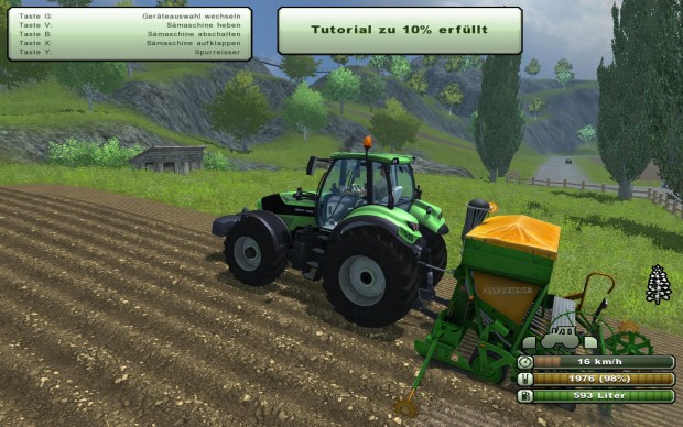 In elf Tutorials lernt der Spieler die Bearbeitung der Äcker kennen.