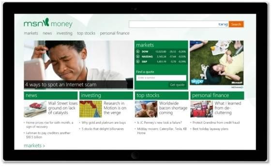 MSN im Metro-Stil von Windows 8