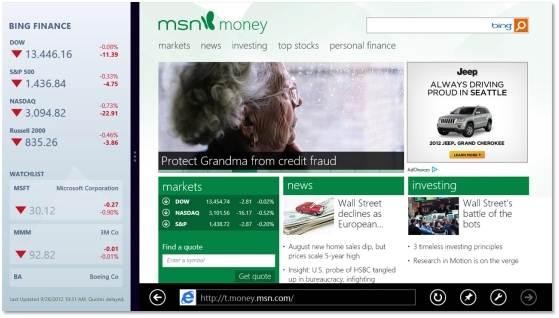 MSN im Metro-Stil von Windows 8