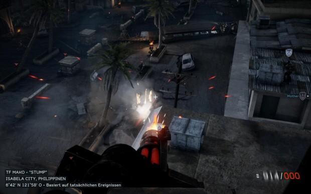 In einer kurzen Sequenz bedienen wir das Bord-MG eines Helis.