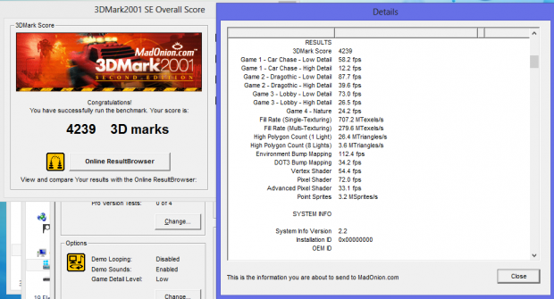 Einzelgergebnisse des 3DMark2001
