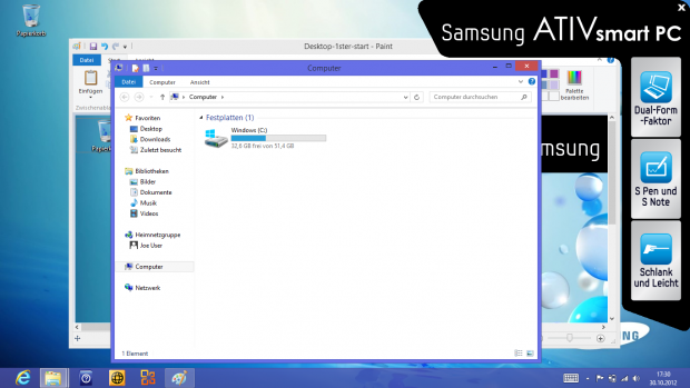 Nur gut 32 GByte bleiben dem Anwender