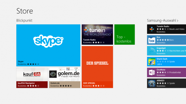 Der Store bietet auf der Startseite die Golem-App an