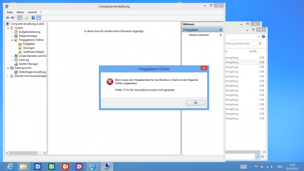 Die Freigabe funktioniert nicht.