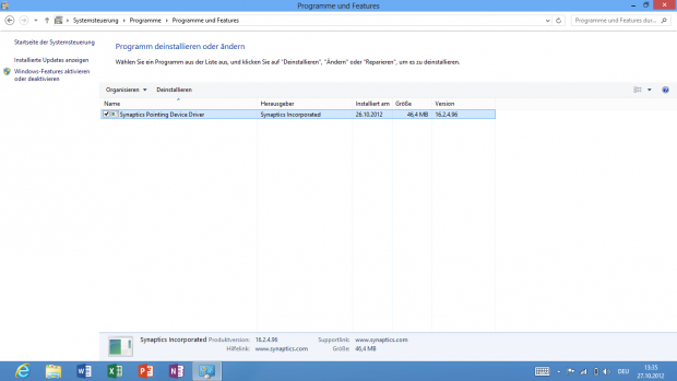 Programme können nicht deinstalliert werden.