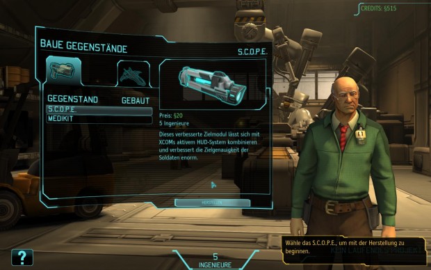 Für einige Missionen bekommen wir Ingenieure und können bessere Ausrüstung herstellen.