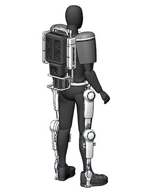 Das Exoskelett HAL ist für den Einsatz in Fukushima mit lebenshaltenden Systemen... (Bild: Cyberdyne)