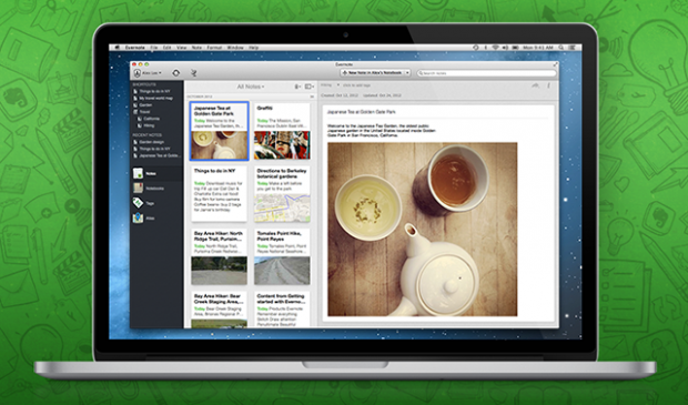Evernote 5 für Mac - neue Bedienoberfläche (Screenshot: Evernote)