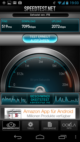Die höchste gemessene Surfgeschwindigkeit direkt neben einem Access Point