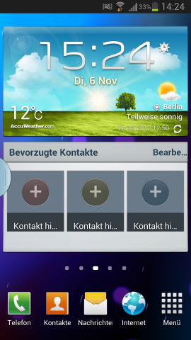 Ein weiteres Menü lässt sich über ein Tab am Bildschirmrand öffnen.