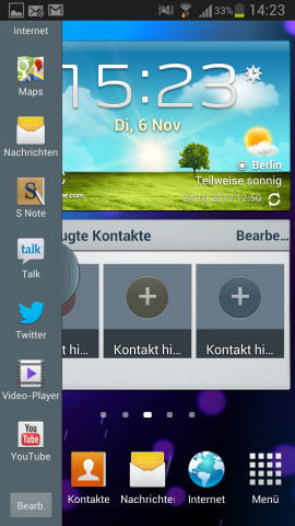 Dort können auch Shortcuts zu eigenen Applikationen hinterlegt werden. 