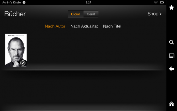 ...lokale Inhalte angezeigt. Außerdem gibt es Links zum Amazon-Cloud-Speicher, in den Inhalte ausgelagert werden können, und zu Einkaufsmöglichkeiten bei Amazon. (Screenshot: Golem.de)