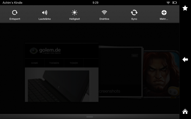 Die wichtigsten Einstellungen sind in dem Systemmenü untergebracht. (Screenshot: Golem.de)