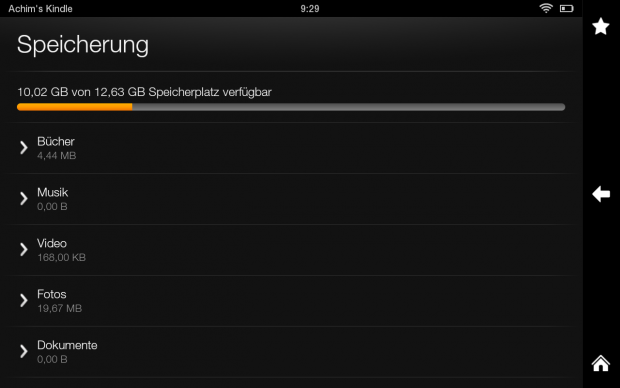 ...wie viel Speicher auf dem Gerät noch vorhanden ist. (Screenshot: Golem.de)