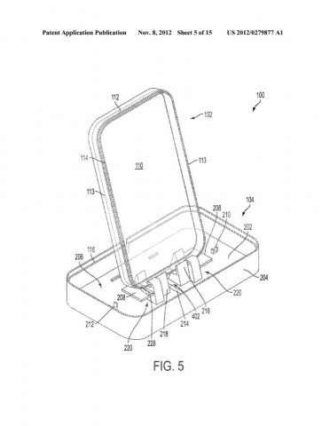 Die iPhone-Hülle als Dockingstation und Tonverstärker (Bild: US-Patent- und Markenamt)