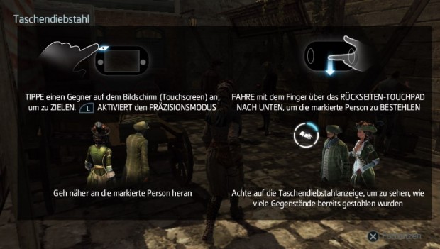 PS-Vita-Spezialitäten wie die Handheld-Touch-Rückseite finden gelegentlich Verwendung.