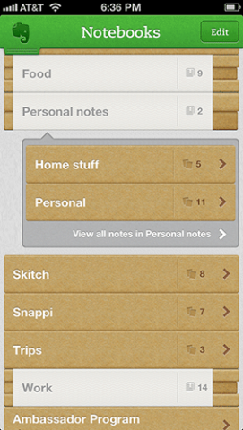 Evernote 5 für iOS (Bild: Evernote)