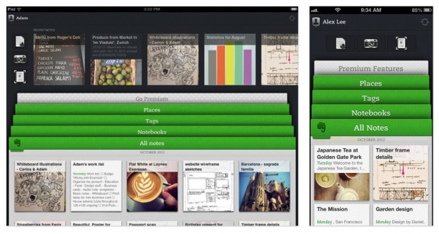 Evernote 5 für iOS auf dem iPad und dem iPhone (Bild: Evernote)
