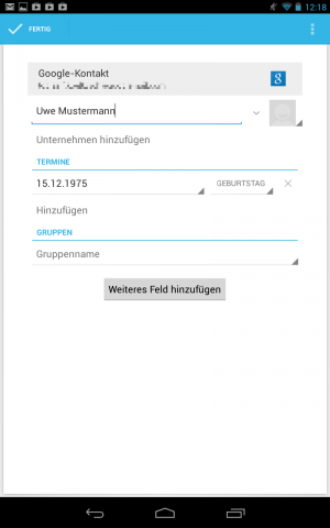 Trägt man über Googles Weboberfläche einen Termin im Dezember ein, erscheint dieser jedoch auch auf dem Android-Gerät. (Screenshot: Golem.de)