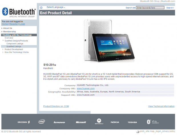 Das Gerät ist in Zertifikaten der Bluetooth SIG ...