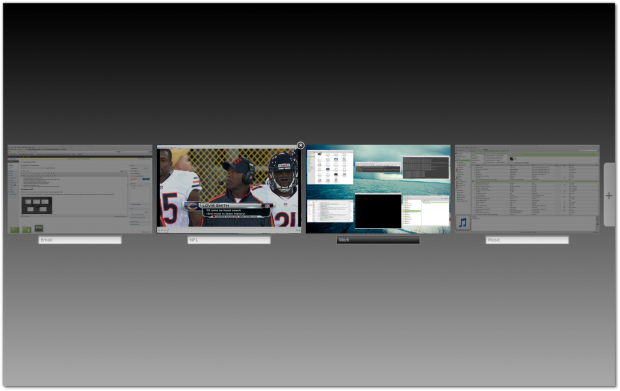 Die Arbeitsflächenübersicht in Cinnamon