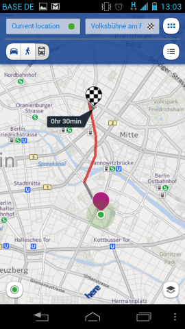 Praktisch ist die Routenplanung für den Nahverkehr. (Screenshot: Golem.de)