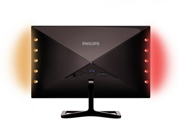 Philips Gioco 278G4 3D - Rückseite mit aktivem Ambiglow (Bild: Philips)