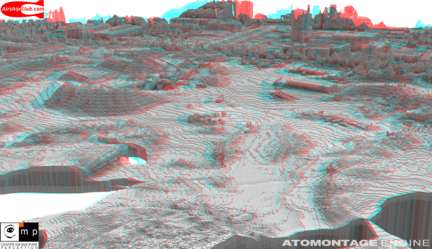 Atomontage - eine Vektor-Luftaufnahme in Voxel gewandelt (Bild: Branislav Siles)