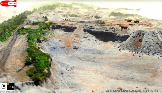 Atomontage - eine Vektor-Luftaufnahme in Voxel gewandelt (Bild: Branislav Siles)