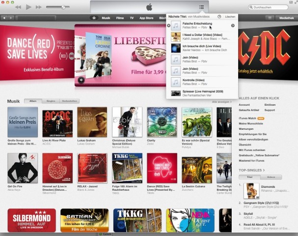 Nächste Titel in iTunes 11 (Bild: Apple)