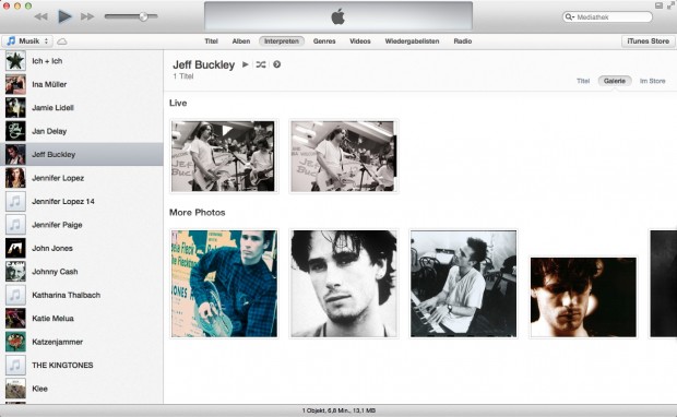 Musik-Mediathek von iTunes 11 (Bild: Apple)