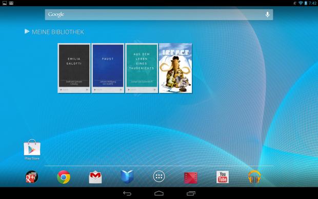 Der Homescreen des Nexus 10 (Screenshot: Golem.de)
