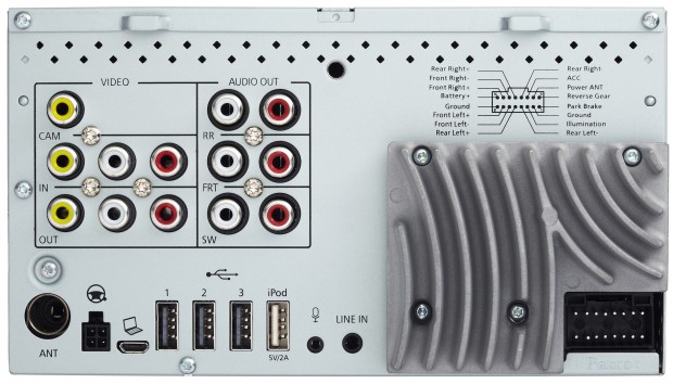 Parrot Asteroid Smart - die Rückseite mit den Schnittstellen (Bild: Hersteller)