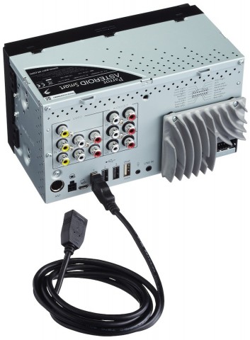 Parrot Asteroid Smart - die Rückseite mit den Schnittstellen (Bild: Hersteller)