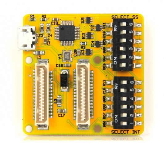 Die Platine mit USB-Schnittstelle