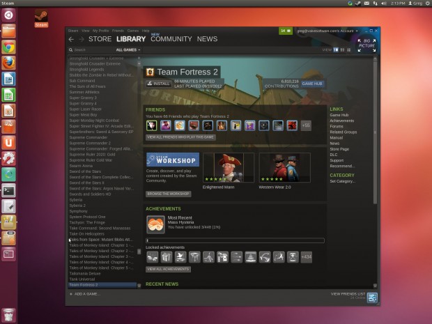 Steam für Linux (Screenshot: Valve Software)