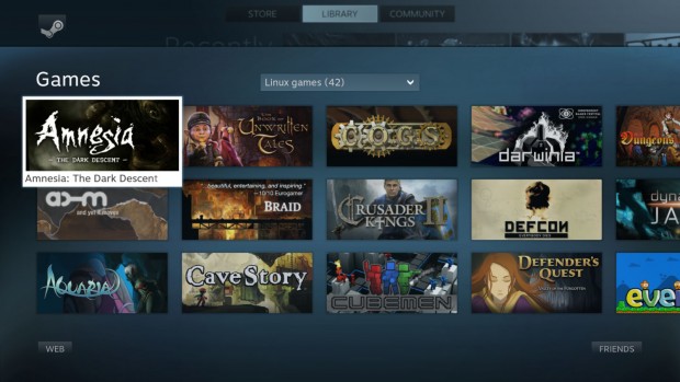 Steam für Linux - der Big-Picture-Modus (Screenshot: Valve Software)