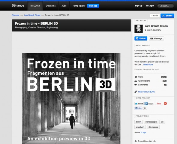 Einzelnes Foto-Projekt in Behance (Bild: Behance)